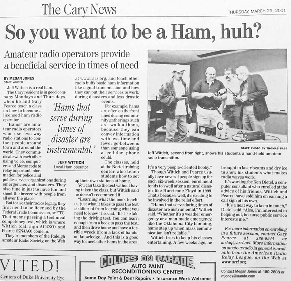 The Cary News: So you want to be a Ham, huh?